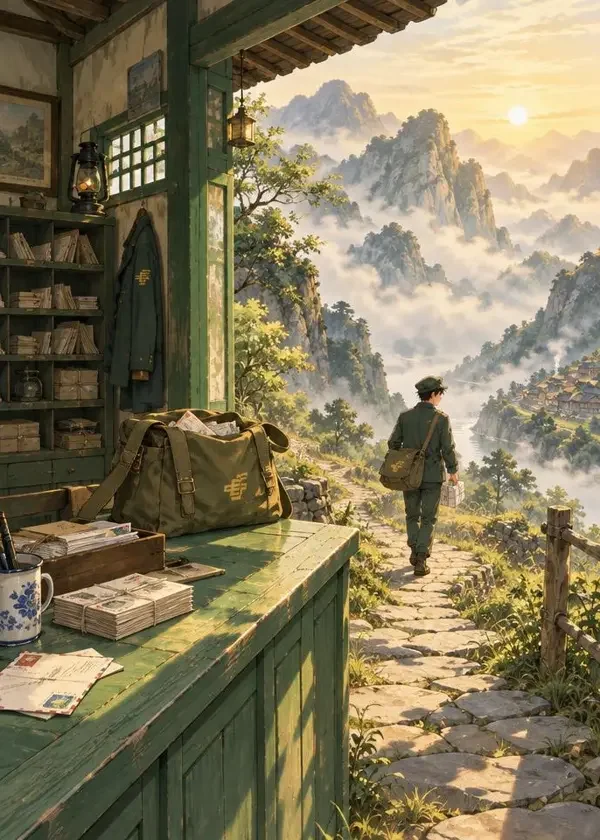 《山河邮局》同人漫画封面，国系同人 · 乡土、书信、治愈