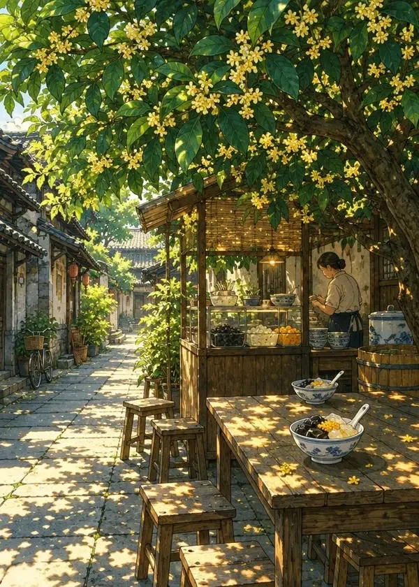 《桂花巷的夏天》同人漫画封面，国系同人 · 市井、夏天、怀旧