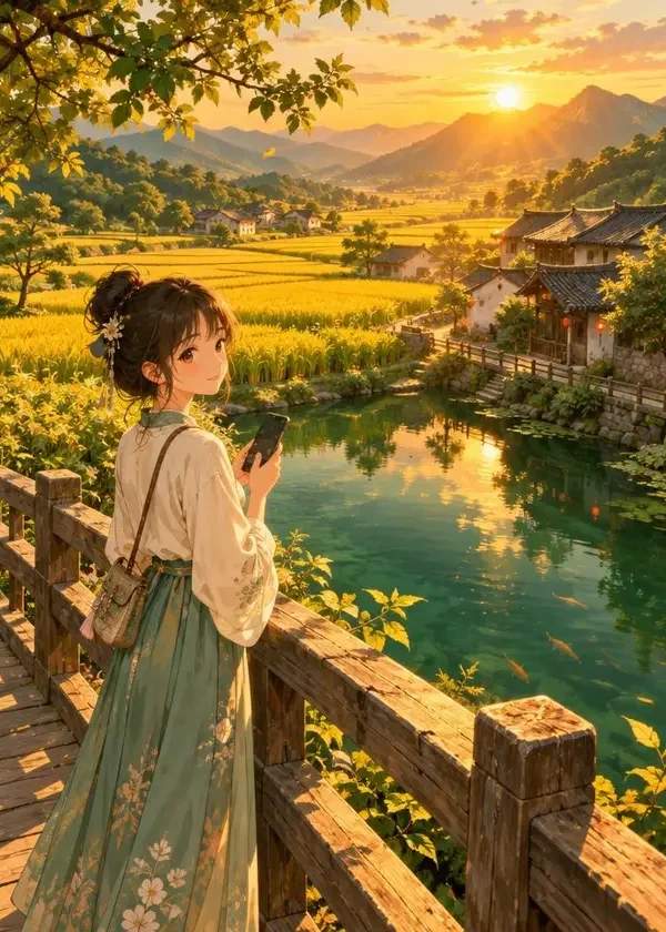 《锦鲤村直播间》同人漫画封面，国系同人 · 乡村、直播、轻喜